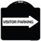 Signmission Visitor Parking With Right Arrow Heavy-Gauge Aluminum Architectural Sign, 18" x 18", BW-1818-24376 A-DES-BW-1818-24376 - alternate 1